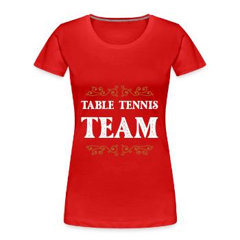 Table Tennis Team - Frauen Premium Bio T-Shirt - Rot - Vorne - Mia (176cm)