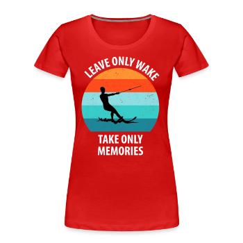 Ski nautique, ski nautique, skieurs nautiques - T-shirt bio Premium Femme - rouge - Devant - Mia (176cm)