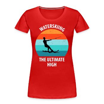 Ski nautique, ski nautique, skieurs nautiques - T-shirt bio Premium Femme - rouge - Devant - Mia (176cm)