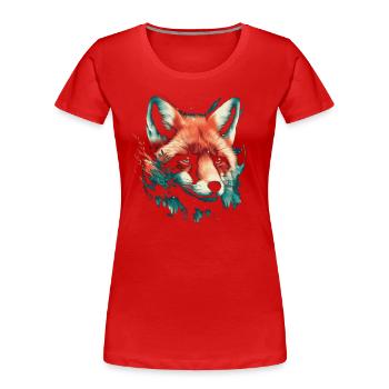 Fuchs Rotfuchs - Frauen Premium Bio T-Shirt - Rot - Vorne - Mia (176cm)