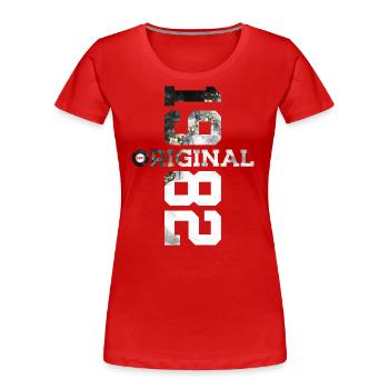 44E ANNIVERSAIRE ORIGINAL DE COOL 1982 - T-shirt bio Premium Femme - rouge - Devant - Mia (176cm)