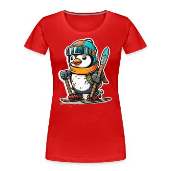 Kühle Abfahrt - Frauen Premium Bio T-Shirt - Rot - Vorne - Mia (176cm)