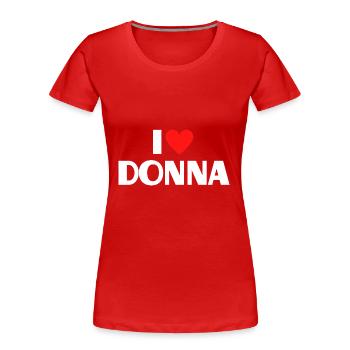 J’aime Donna Red Heart Love Fan Gift - T-shirt bio Premium Femme - rouge - Devant - Mia (176cm)