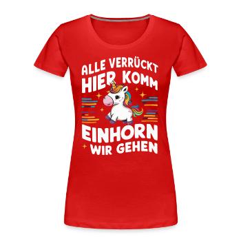 Licorne Licornes Créatures mythiques Mystique - T-shirt bio Premium Femme - rouge - Devant - Mia (176cm)