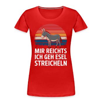 Esel Eselchen Maultier Muli - Frauen Premium Bio T-Shirt - Rot - Vorne - Mia (176cm)