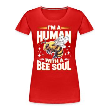 honey bee beekeeper bees bee - Women's Premium Organic T-Shirt - red - Front - Mia (176cm)