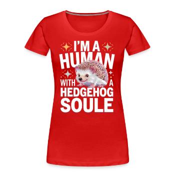 hérisson animal épineux hérisson - T-shirt bio Premium Femme - rouge - Devant - Mia (176cm)