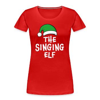 Die singende Elfe - Frauen Premium Bio T-Shirt - Rot - Vorne - Mia (176cm)
