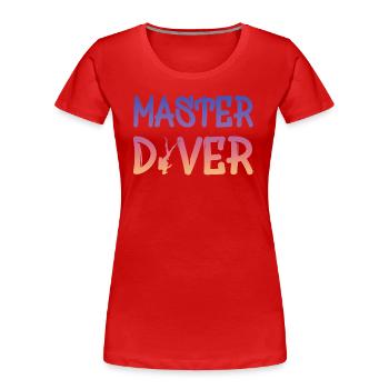 Master Diver - Frauen Premium Bio T-Shirt - Rot - Vorne - Mia (176cm)