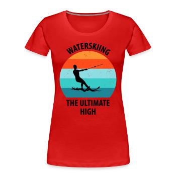 Water skis, water skis, water skiers - Women's Premium Organic T-Shirt - red - Front - Mia (176cm)