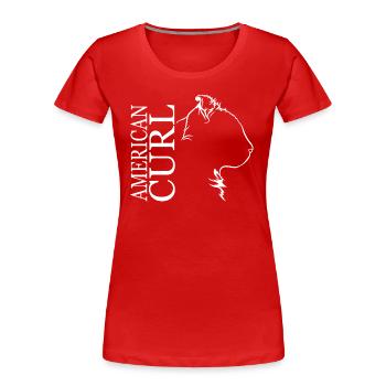 American Curl Profile Cat Cat Wilsigns - T-shirt bio Premium Femme - rouge - Devant - Mia (176cm)