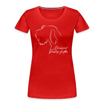 Wirehaired Pointing Griffon Profile Dogs Hunting Dog - Women's Premium Organic T-Shirt - red - Front - Mia (176cm)
