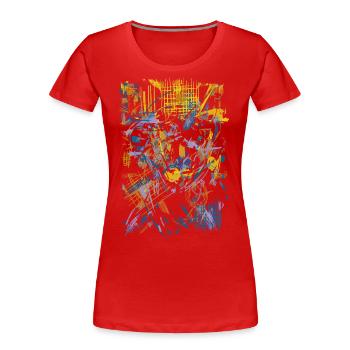 Abstrakte Kunst - Scifi - Frauen Premium Bio T-Shirt - Rot - Vorne - Mia (176cm)