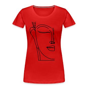 Buddha - Women's Premium Organic T-Shirt - red - Front - Mia (176cm)