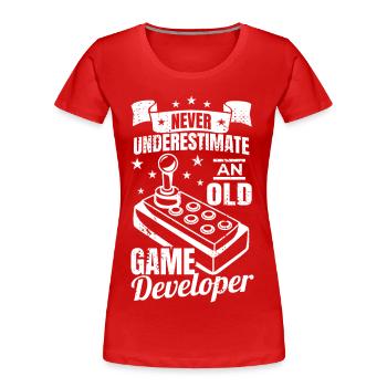 Alter Spieleentwickler Großvater - Frauen Premium Bio T-Shirt - Rot - Vorne - Mia (176cm)
