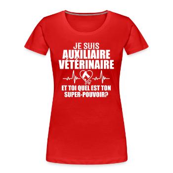 Tierarzthelfer Beruf Tier Hund Katze - Frauen Premium Bio T-Shirt - Rot - Vorne - Mia (176cm)
