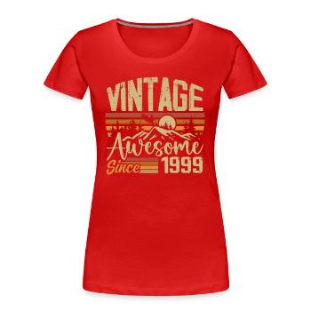 Vintage 1999 Rétro Cadeau D’anniversaire 1999 - T-shirt bio Premium Femme - rouge - Devant - Mia (176cm)