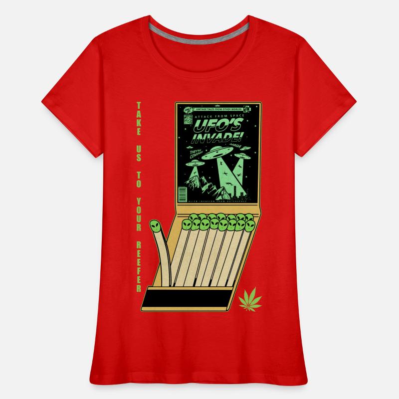 UFO Invasion Vintage Poster Design Women's Premium Organic T-Shirt