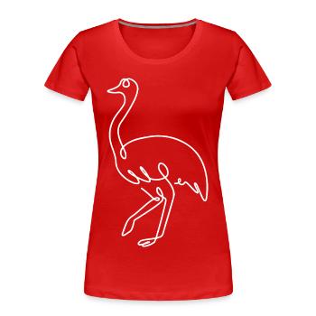 Strauß Skizze – elegante Tierzeichnung - Frauen Premium Bio T-Shirt - Rot - Vorne - Mia (176cm)