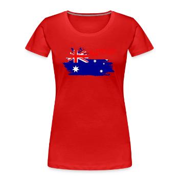 Australia Australien - Frauen Premium Bio T-Shirt - Rot - Vorne - Mia (176cm)