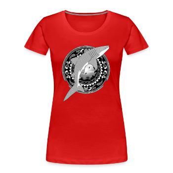 Walhai Hawaiianisch - Frauen Premium Bio T-Shirt - Rot - Vorne - Mia (176cm)