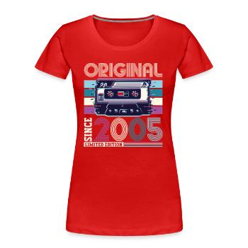 Original 2005 17. Geburtstag Geschenk Herren - Frauen Premium Bio T-Shirt - Rot - Vorne - Mia (176cm)