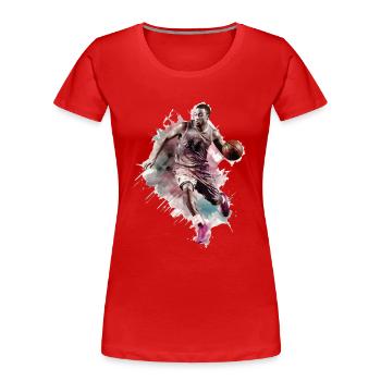 Basketball Basketball Player Sport Splash Colorful - Women's Premium Organic T-Shirt - red - Front - Mia (176cm)