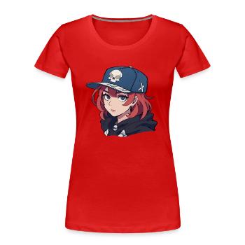 Skater Girl - Women's Premium Organic T-Shirt - red - Front - Mia (176cm)