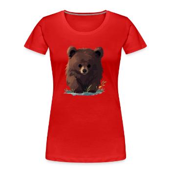 Cute Bear Cub - Women's Premium Organic T-Shirt - red - Front - Mia (176cm)
