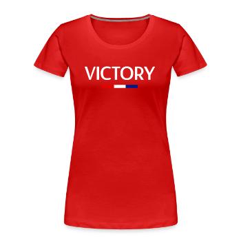 Sieg - Frauen Premium Bio T-Shirt - Rot - Vorne - Mia (176cm)