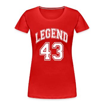 Légende 43 - T-shirt bio Premium Femme - rouge - Devant - Mia (176cm)