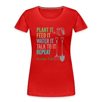 Jardinage Vie de jardin - T-shirt bio Premium Femme - rouge - Devant - Mia (176cm)