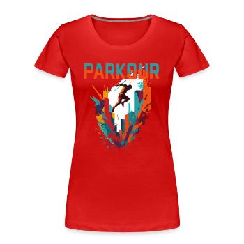 Parkour Urban - Frauen Premium Bio T-Shirt - Rot - Vorne - Mia (176cm)