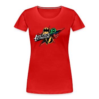Justice League Logo Mix - Frauen Premium Bio T-Shirt - Rot - Vorne - Mia (176cm)