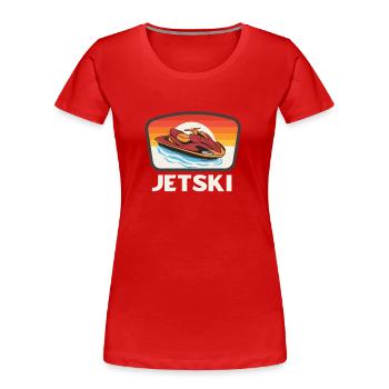 Jet Ski Water Sports Retro Jet Skiing - Women's Premium Organic T-Shirt - red - Front - Mia (176cm)