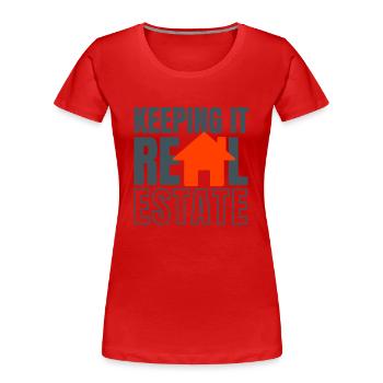 Garder l’agent immobilier Maison Courtier en maison - T-shirt bio Premium Femme - rouge - Devant - Mia (176cm)