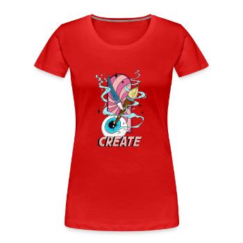 Surreale Illustration Für Künstler Und Kreative - Frauen Premium Bio T-Shirt - Rot - Vorne - Mia (176cm)