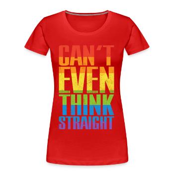 Ich kann nicht einmal an heterosexuelle Gay Pride LGBTQ Rainbow denken - Frauen Premium Bio T-Shirt - Rot - Vorne - Mia (176cm)