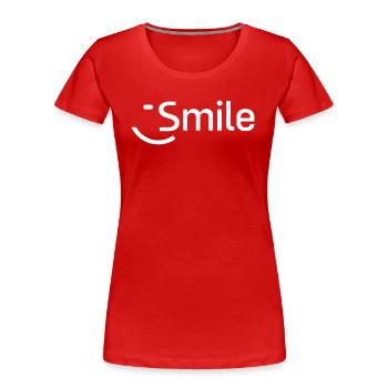 Smile - Women's Premium Organic T-Shirt - red - Front - Mia (176cm)