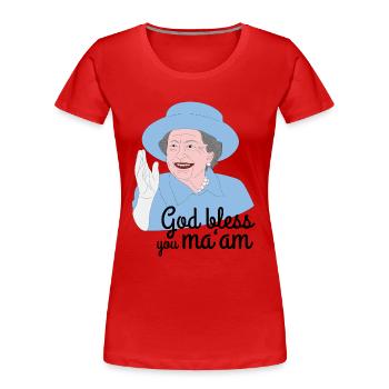 Andenken zum Tod der Königin Elisabeth II - Frauen Premium Bio T-Shirt - Rot - Vorne - Mia (176cm)