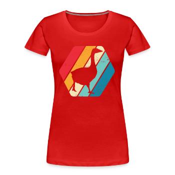 Oie Oiseau migrateur Oiseau Animal Nature Rétro - T-shirt bio Premium Femme - rouge - Devant - Mia (176cm)
