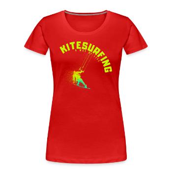 KITESURFING - A way of Life - Frauen Premium Bio T-Shirt - Rot - Vorne - Mia (176cm)