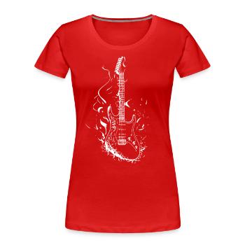 Electric guitar - Women's Premium Organic T-Shirt - red - Front - Mia (176cm)
