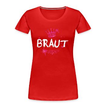 Braut - Frauen Premium Bio T-Shirt - Rot - Vorne - Mia (176cm)
