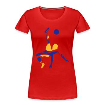 Soccer - T-shirt bio Premium Femme - rouge - Devant - Mia (176cm)