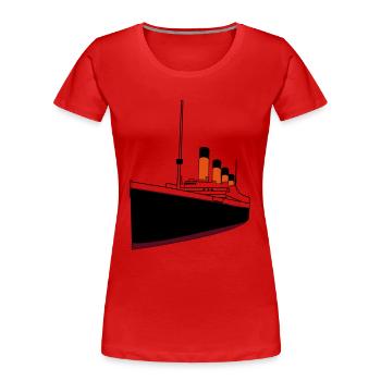 titanic_boat - T-shirt bio Premium Femme - rouge - Devant - Mia (176cm)