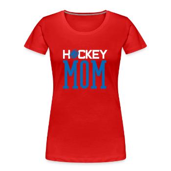 Hockey Mama - Frauen Premium Bio T-Shirt - Rot - Vorne - Mia (176cm)