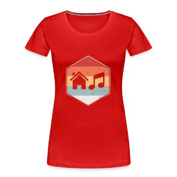 House Music - Frauen Premium Bio T-Shirt - Rot - Vorne - Mia (176cm)