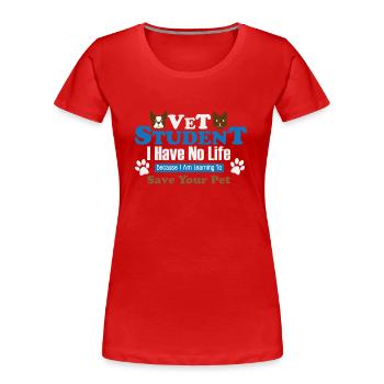 Tierarzt Tierärztin Veterinär Veterinärin Tiere Hu - Frauen Premium Bio T-Shirt - Rot - Vorne - Mia (176cm)