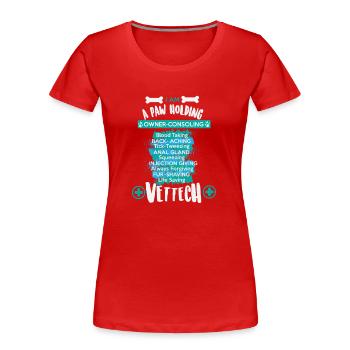 Tierarzt Tierärztin Veterinär Veterinärin Tiere Hu - Frauen Premium Bio T-Shirt - Rot - Vorne - Mia (176cm)